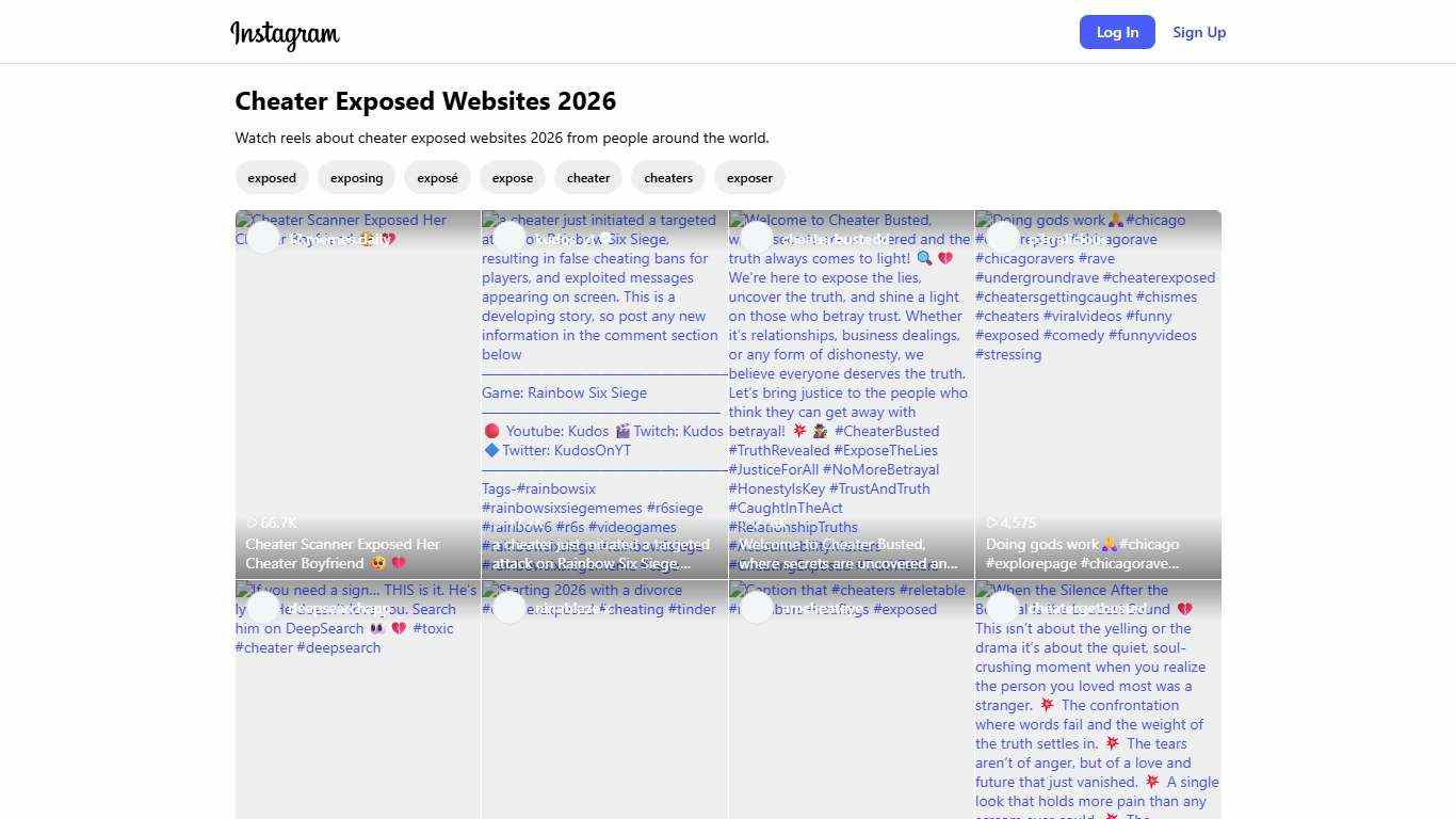 Cheater Exposed Websites 2026